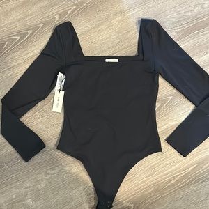 Black long sleeve bodysuit